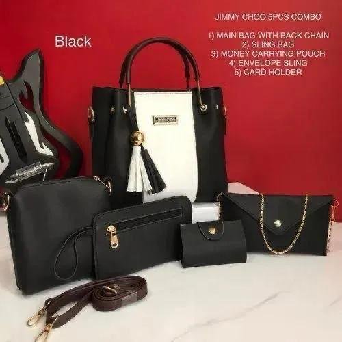 5-Piece Jimmy Choo Bag Combo | Main Bag, Sling, Pouch, Envelope Sling & Card Holder