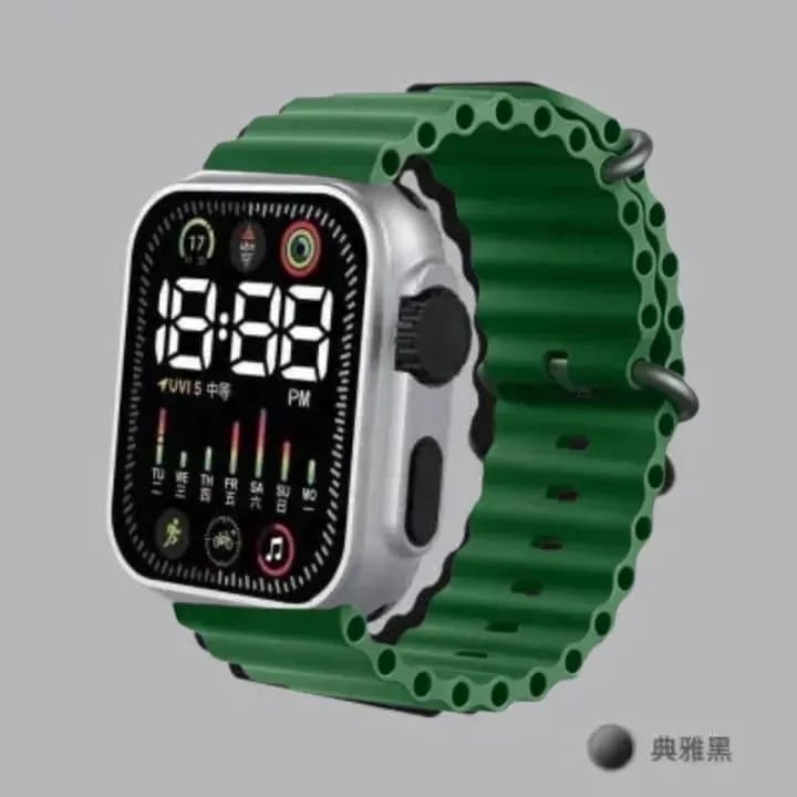Unisex Waterproof Digital Display Watch – LED Screen Sports Wrist Watch for Men & Women (Black)