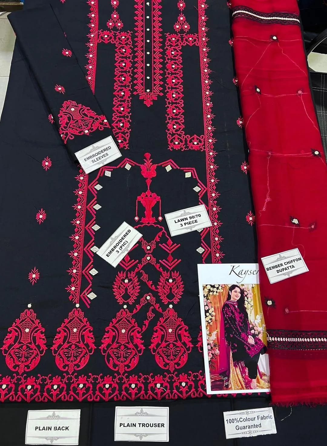 Black Embroidered Women’s 3 Piece Suit