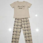 Women Jersey Night Suit 2 Pcs Printed Sleepwear