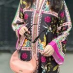 2 Pcs Women Khaddar Printed Shirt & Trouser Black